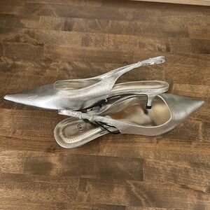 Zara Silver Metallic Heels